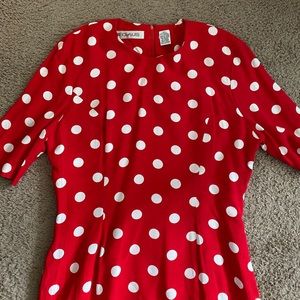 VINTAGE Red Poka Dot Dress